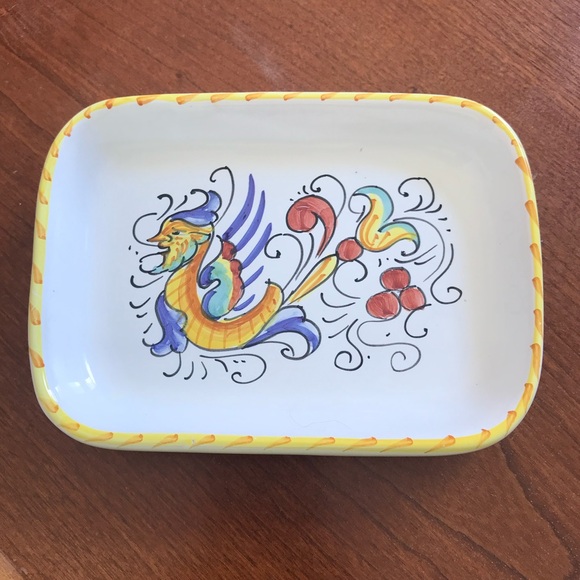 Williams Sonoma Raffaellesco Hand Painted Italian Art Pottery Rectangula… - Picture 1 of 7